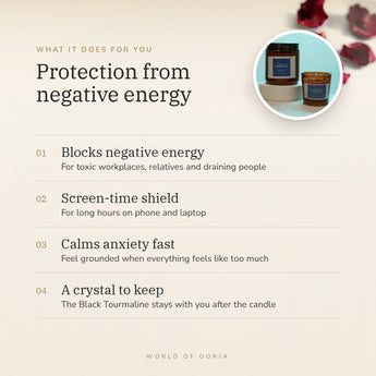 Black Tourmaline Crystal Candle benefits – World of Oorja