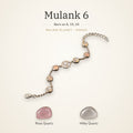 Mulank 6 Venus Charm Bracelet – Rose Quartz & Milky Quartz – Mulank 6 Venus charm bracelet on a plain background