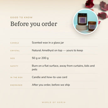 Amethyst Crystal Candle – good to know before you order