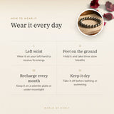 How to wear your Hematite Bracelet – left wrist, three slow breaths, recharge on selenite or moonlight