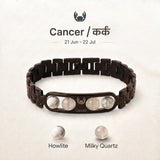 Cancer zodiac bracelet with Howlite and Milky Quartz – Kark rashi crystal bracelet