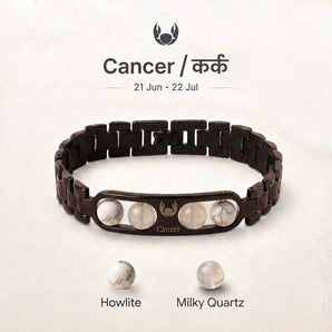 Cancer zodiac bracelet with Howlite and Milky Quartz – Kark rashi crystal bracelet