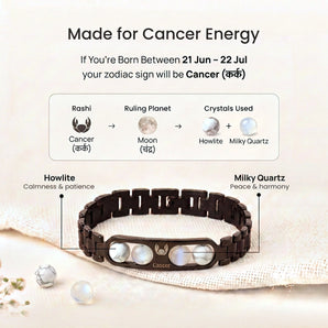 Made for Cancer energy – ruling planet and crystals in the Cancer zodiac bracelet