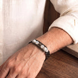 Wearing the Cancer zodiac bracelet on the wrist