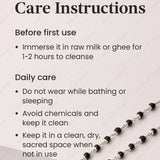 Care instructions for a Karungali Mala