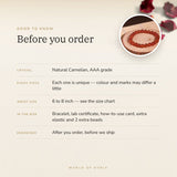 Carnelian bracelet – before you order: size, what is in the box, energised after order