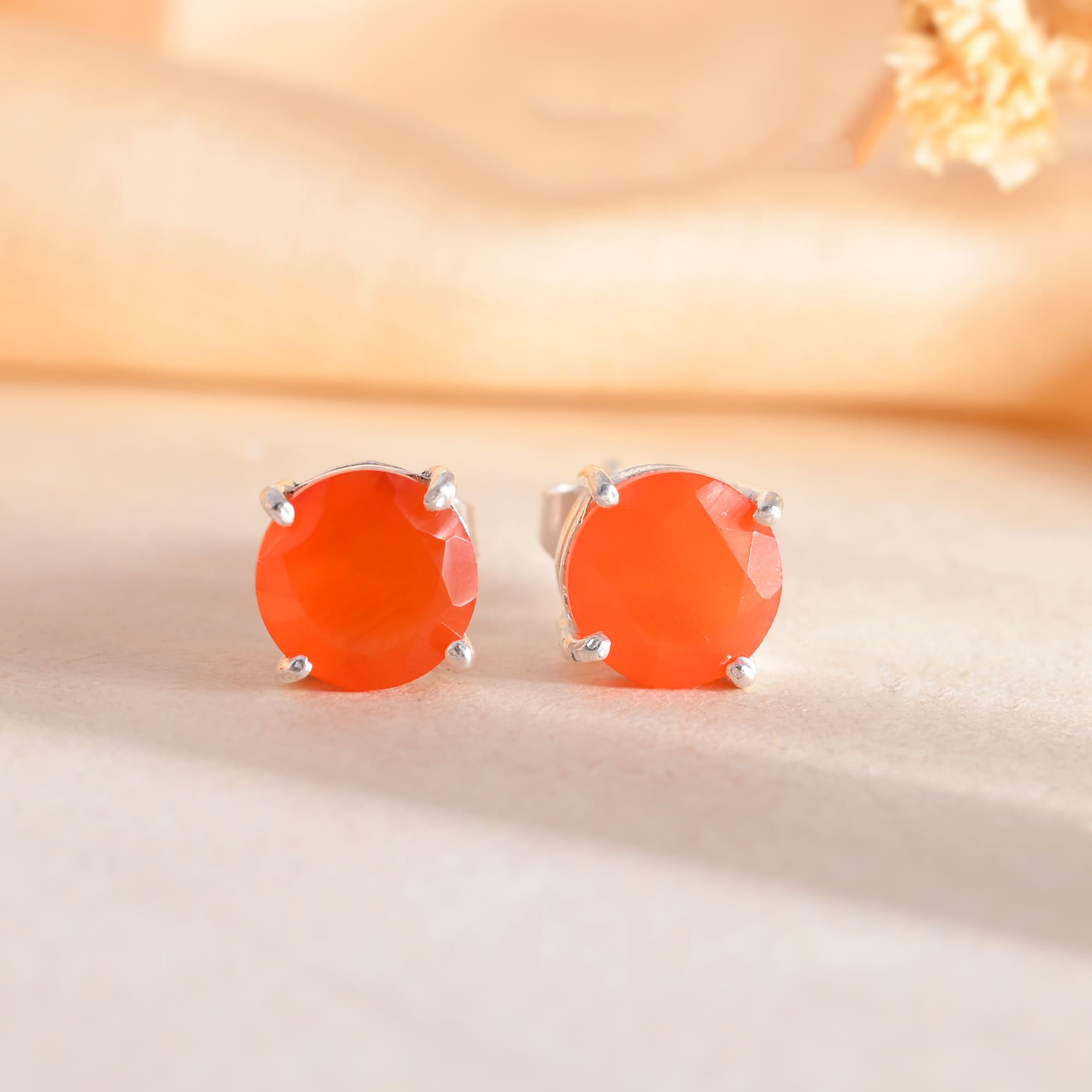 Carnelian Studs - WorldOfOorja