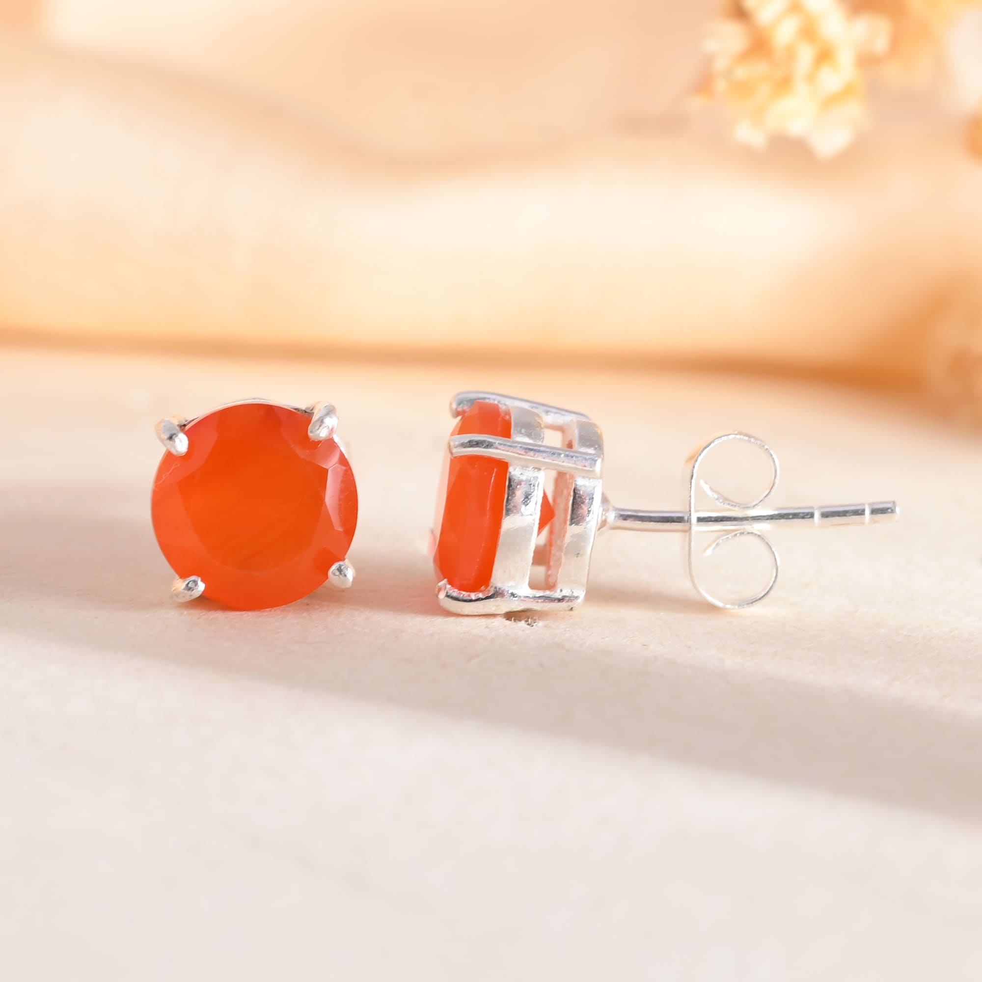 Carnelian Studs - WorldOfOorja