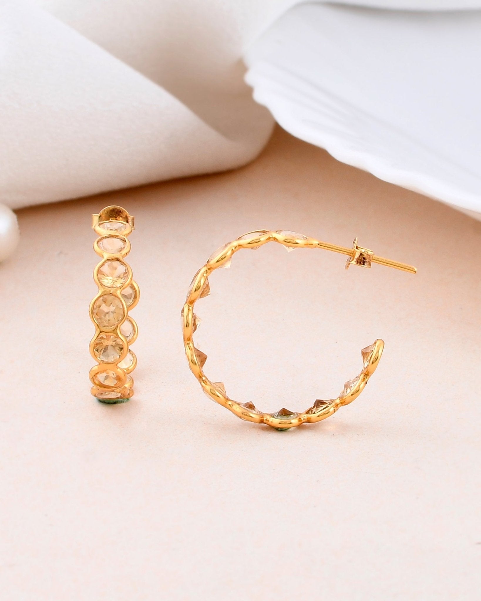 Citrine Hoop Earring - WorldOfOorja