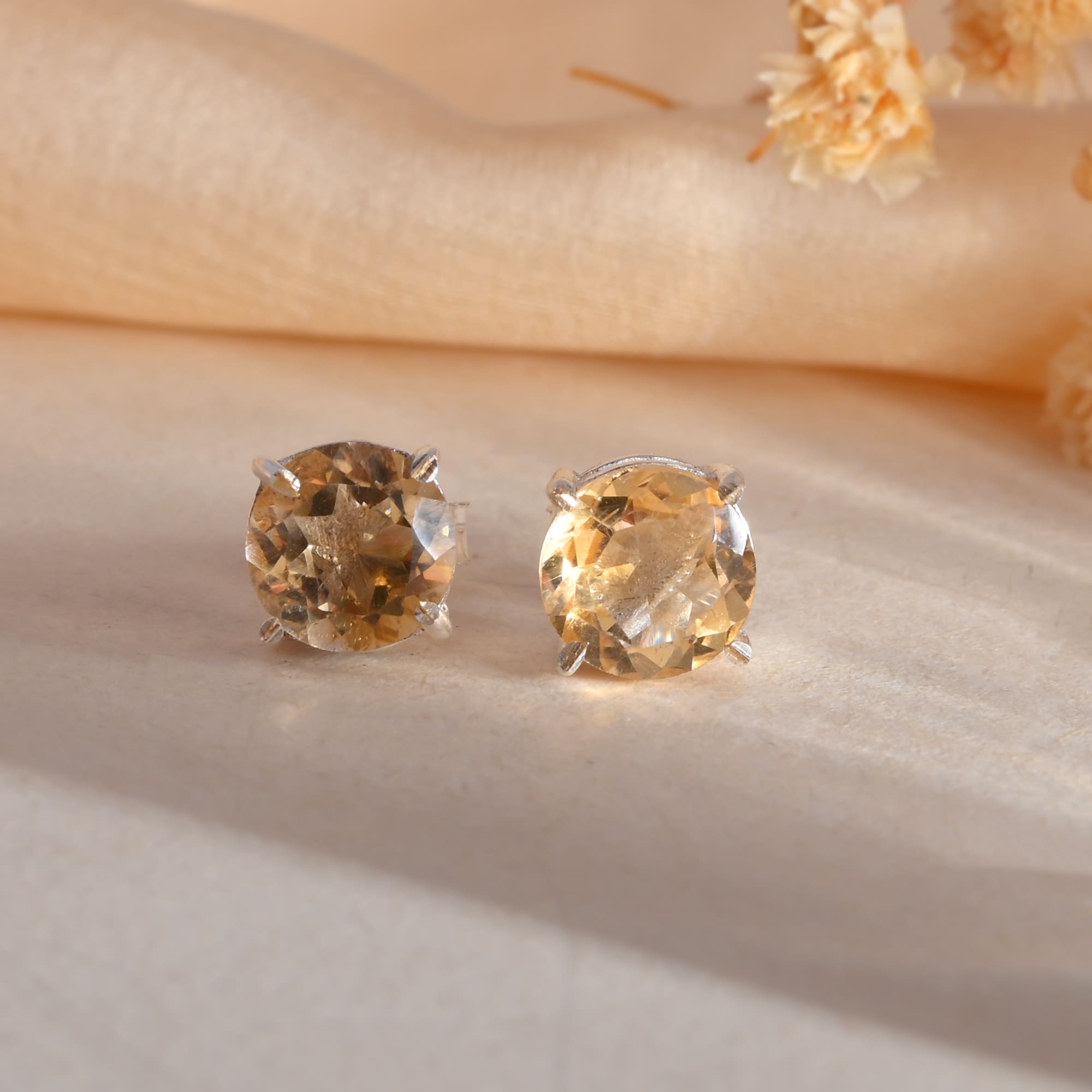 Citrine Studs - WorldOfOorja