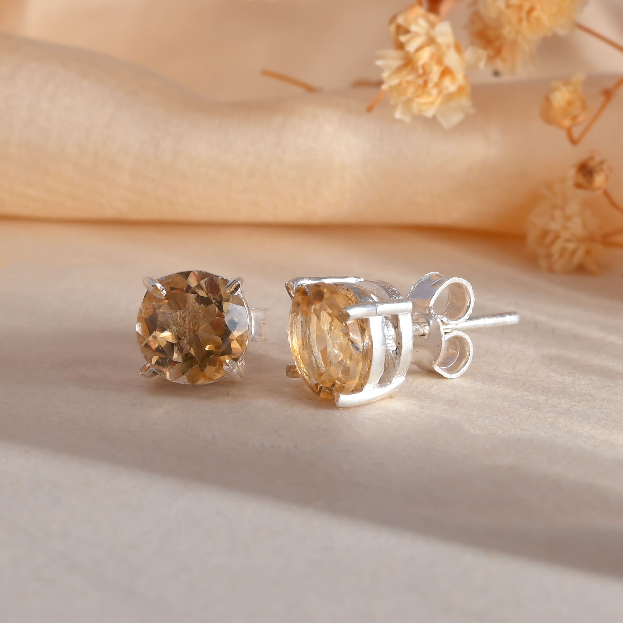 Citrine Studs - WorldOfOorja