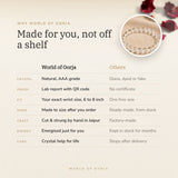 Why World of Oorja – Clear Quartz bracelet made to your wrist size, cut and strung by hand in Jaipur