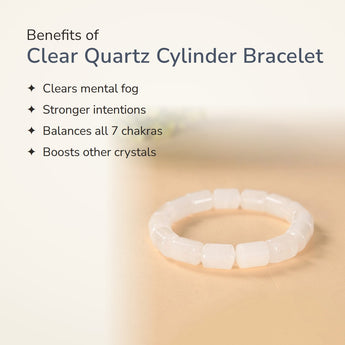 Benefits of Clear Quartz Cylinder Bracelet – World of Oorja