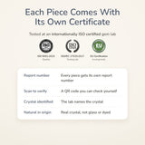 Clear Quartz Cylinder Bracelet lab certificate – tested at an ISO certified gem lab