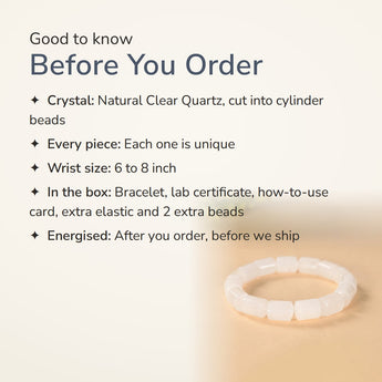 Clear Quartz Cylinder Bracelet – good to know before you order