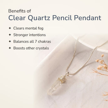 Benefits of Clear Quartz Pencil Pendant – World of Oorja