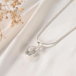 Clear Quartz (sphatik) Pendant – Clarity & Amplification – World of Oorja (image 2)