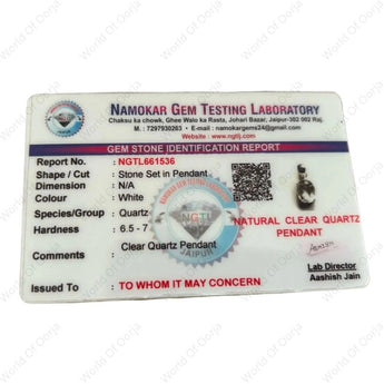 Clear Quartz (sphatik) Pendant - WorldOfOorja