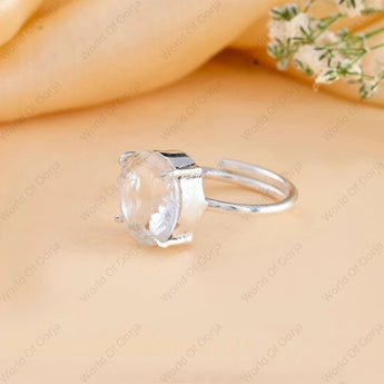 Clear Quartz (sphatik) Ring - WorldOfOorja
