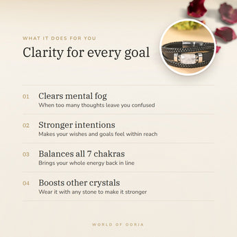 Clear Quartz Leather Bracelet benefits – World of Oorja