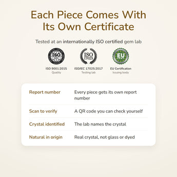 Dhan Yog Anklet lab certificate – tested at an ISO certified gem lab