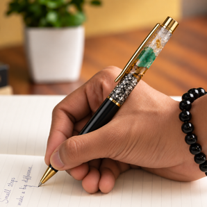 Dhan Yog Crystal Pen – 7-Stone Wealth Blend