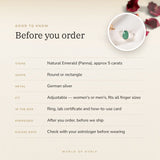 Emerald (Panna) Ring – good to know before you order: what is in the box, energised after order