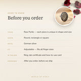 Raw Pyrite Ring – good to know before you order: what is in the box, energised after order