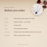 Lapis Lazuli Pendant – good to know before you order: what is in the box, energised after order