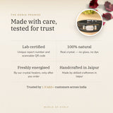The Oorja promise – Clear Quartz Leather Bracelet, lab certified and energised after you order