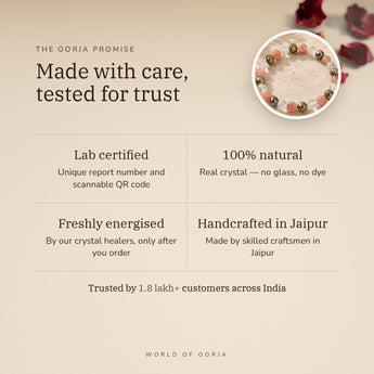 The Oorja promise – Fame & Recognition Bracelet, lab certified and energised after you order