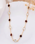 Garnet and Clear Quartz necklace - WorldOfOorja