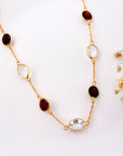 Garnet and Clear Quartz necklace - WorldOfOorja