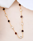 Garnet and Clear Quartz necklace - WorldOfOorja