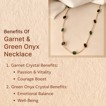 Garnet and Green Onyx Necklace - WorldOfOorja