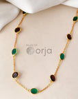 Garnet and Green Onyx Necklace - WorldOfOorja