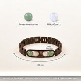Gemini bracelet crystals and size – 8mm beads, adjustable black metal band