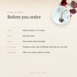 Pyrite Pendant Mini – good to know before you order: what is in the box, energised after order
