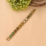 Gold Plated Dhan Yog Bracelet with Pyrite, Citrine and Tiger Eye crystals — World of Oorja