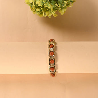 Gold Plated Rudraksha Bracelet – image 5
