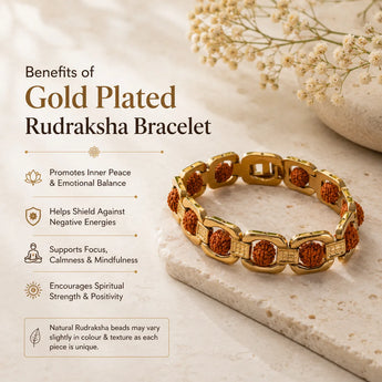 Gold Plated Rudraksha Bracelet – image 2