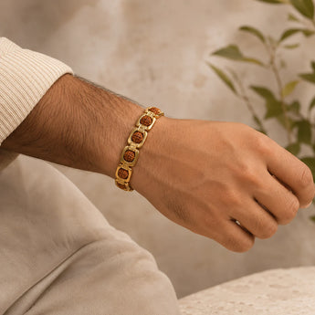 Gold Plated Rudraksha Bracelet – image 4