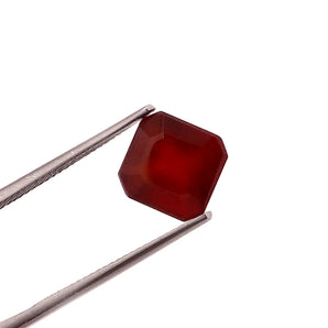 World of Oorja Gomed Hessonite 6.33 carat 6.89 ratti square faceted cut certified gemstone