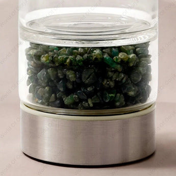 Green Aventurine Crystal Infused Water Bottle - WorldOfOorja