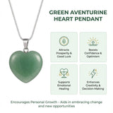 Green Aventurine Heart Pendant - WorldOfOorja