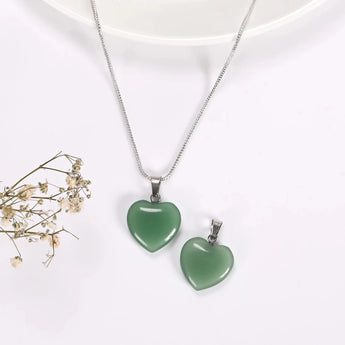 Green Aventurine Heart Pendant - WorldOfOorja