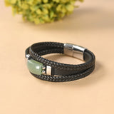 Green Aventurine Leather Bracelet – image 4