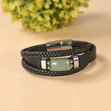 Green Aventurine Leather Bracelet – image 1