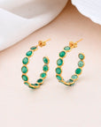 Green Onyx Hoop Earring - WorldOfOorja