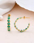 Green Onyx Hoop Earring - WorldOfOorja